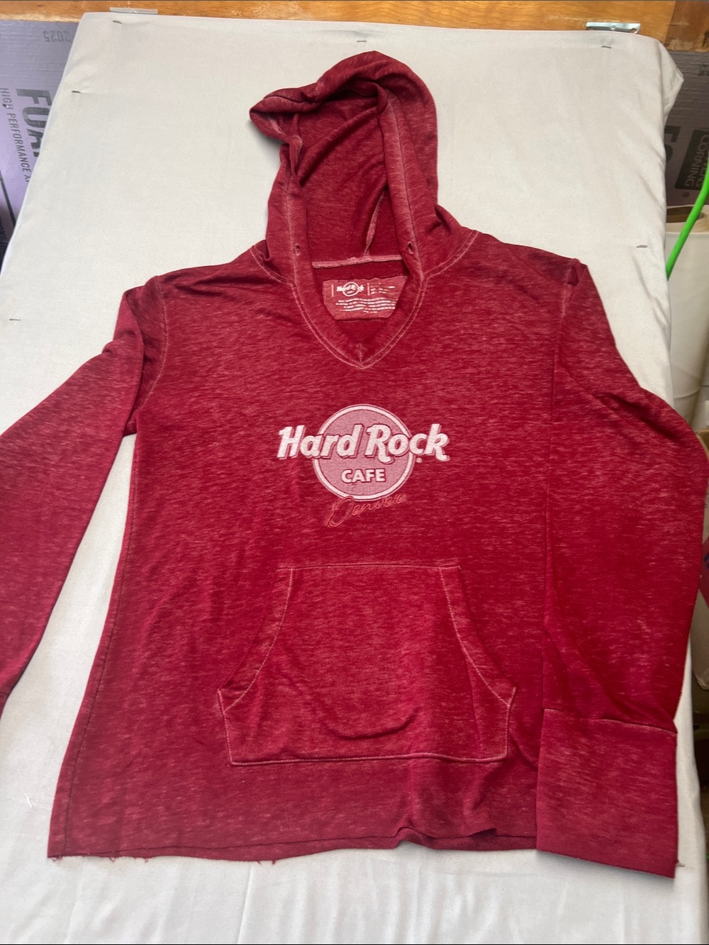 Hard Rock Cafe Red Heather Logo Tee with White Print